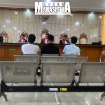 Suasana sidang pemeriksaan saksi terhadap para terdakwa Aksi May Day 2026 di Pengadilan Negeri (PN) Bandung, Jl. L.L.R.E. Martadinata No. 74–80, Kota Bandung, pada Kamis, (6/8).     (Foto: Siti Nur Halizah/SM).
